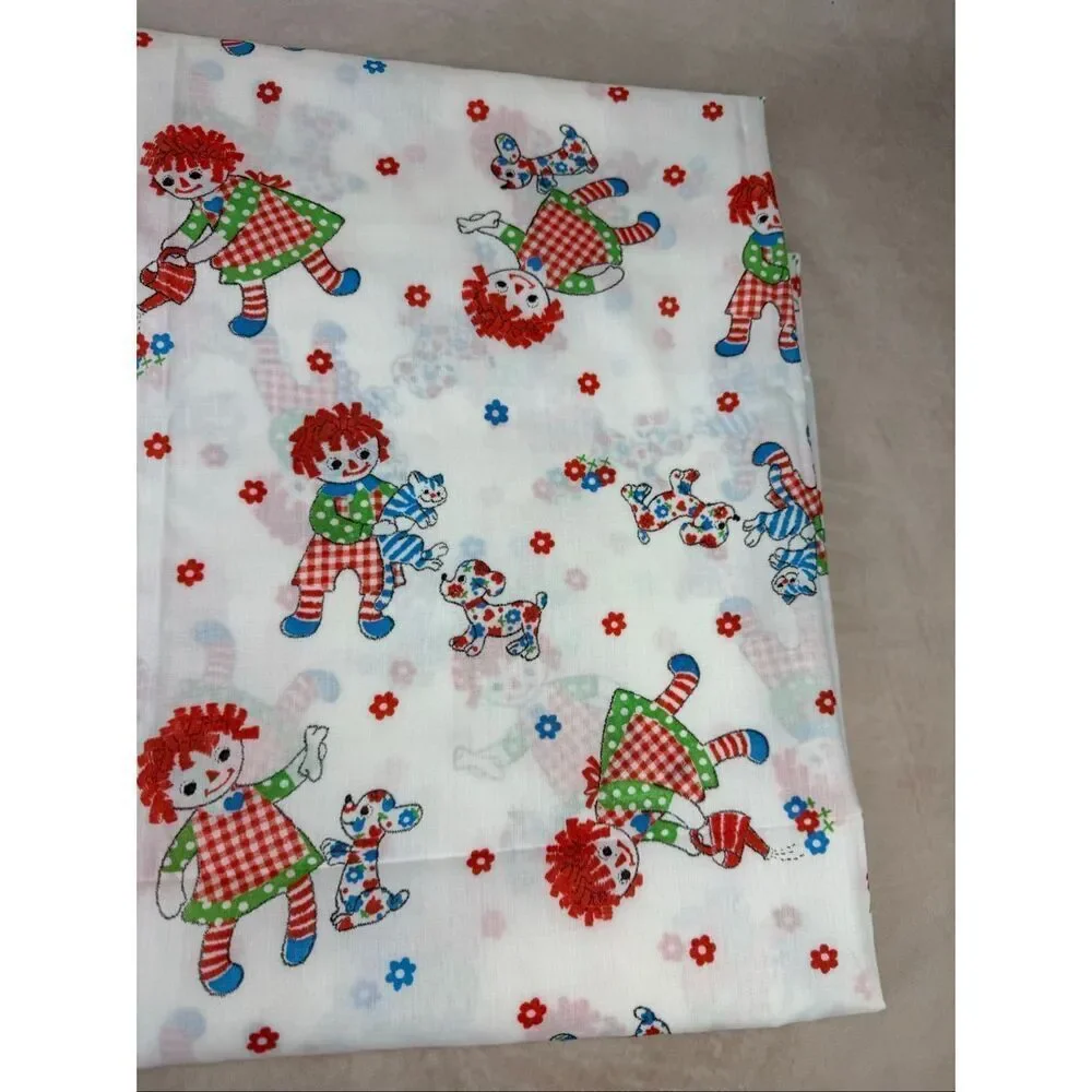 Vintage Raggedy Ann and Andy Fabric 1970s 47x116”